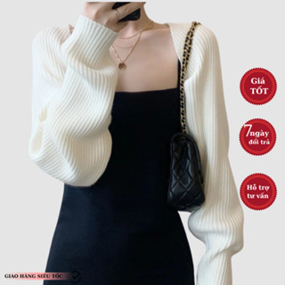 Áo khoác cardigan HUNALY dệt kim áo croptop dáng ngắn cánh dơi dáng rộng thời trang cho nữ MN0923-054 M185