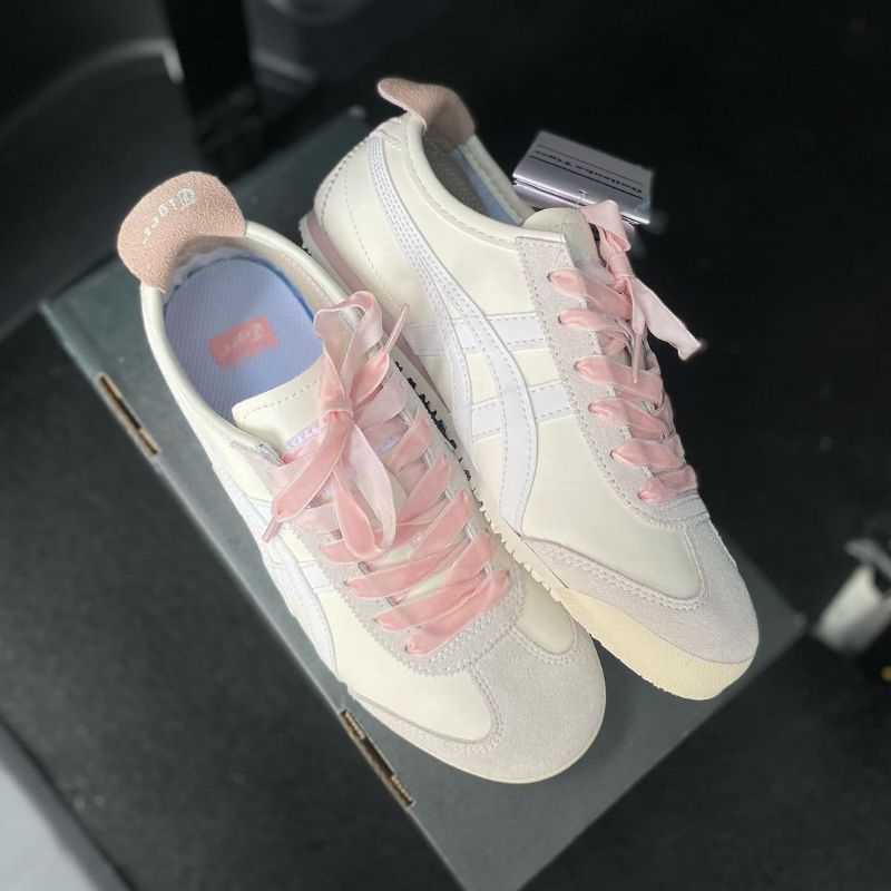 [The Blockhouse] Giày Onitsuka Tiger Pink White (onitsuka tiger trắng hồng)