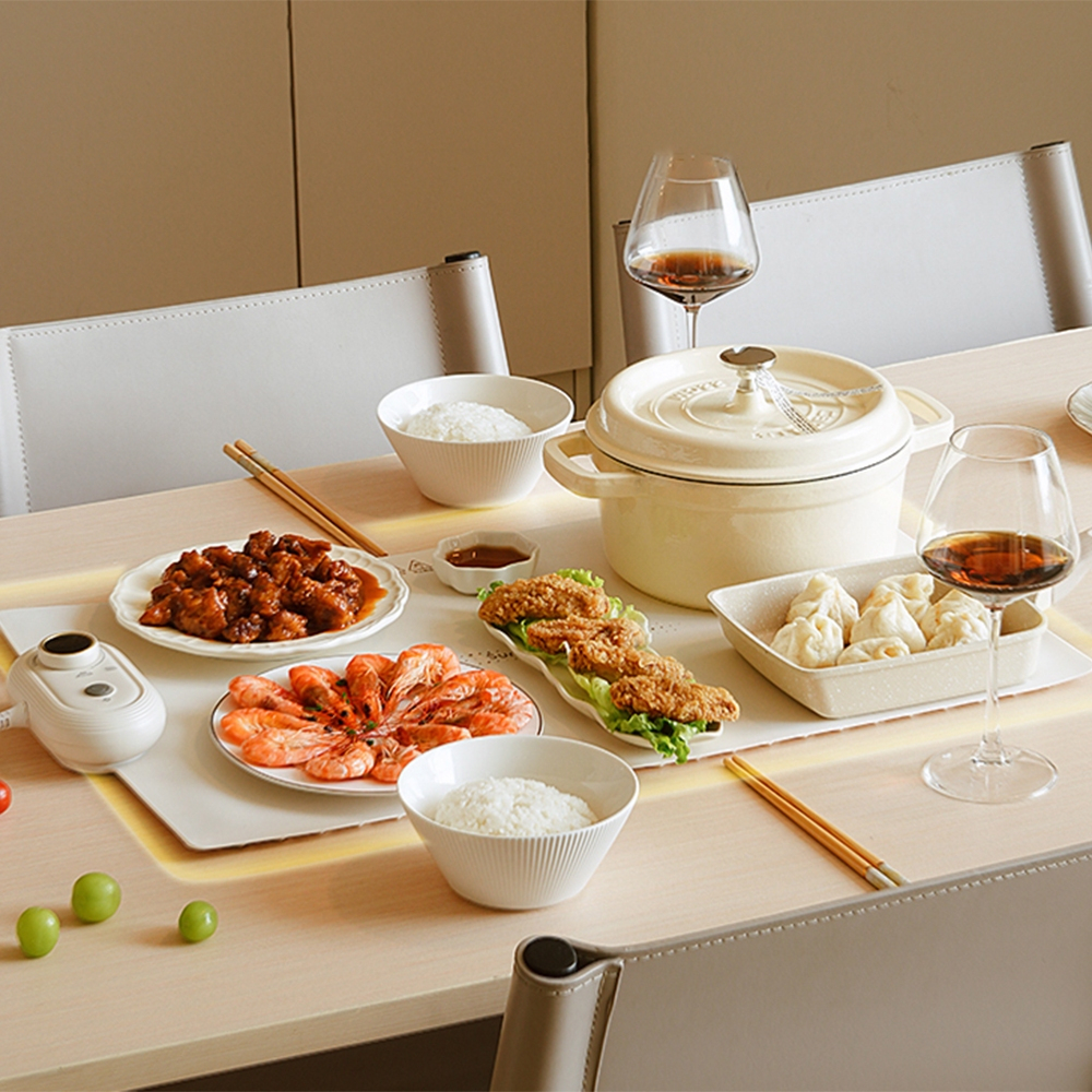 Thảm hâm nóng đồ ăn đa năng gấp gọn, Mâm giữ nhiệt thức ăn uống tiện dụng, Tấm lót hâm nóng bàn ăn cho mọi gia đình