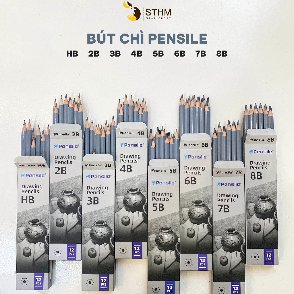 Bút chì nhiều size PENSILE Marvy - Dùng vẽ ký hoạ, ghi chép, nét chì mượt - STHM stationery