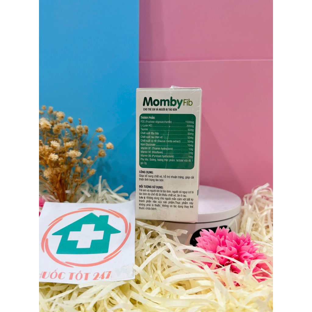 MOMBY FIB XANH - CỐM VI SINH CHO MẸ & BÉ  ĐÁNH BAY TÁO BÓN (MOMBYFIB HỘP 12 GÓI)