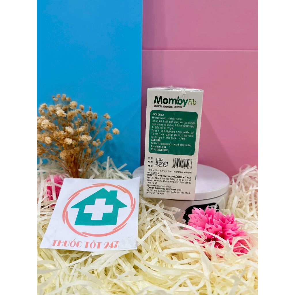 MOMBY FIB XANH - CỐM VI SINH CHO MẸ & BÉ  ĐÁNH BAY TÁO BÓN (MOMBYFIB HỘP 12 GÓI)