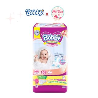 Miếng lót sơ sinh Bobby NB1 - 108 tặng thêm 6 miếng tã quần mở 1 bên