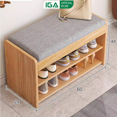 Tủ giày thông minh mini tích hợp ghế ngồi thương hiệu IGA - GP322