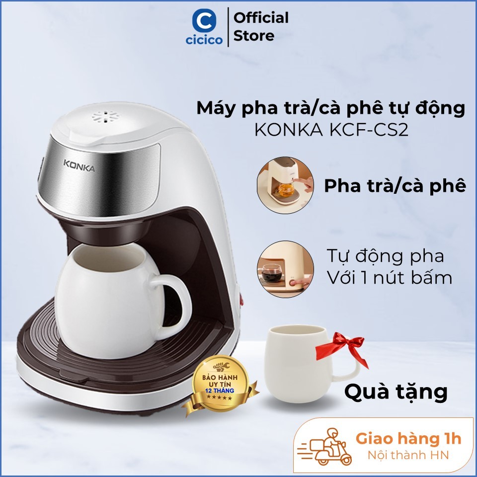 Máy pha cà phê chính hãng KONKA KCF-CS2 thiết kế kiểu mới hiện đại, sang trọng, dễ sử dụng, bảo hành 12 tháng.