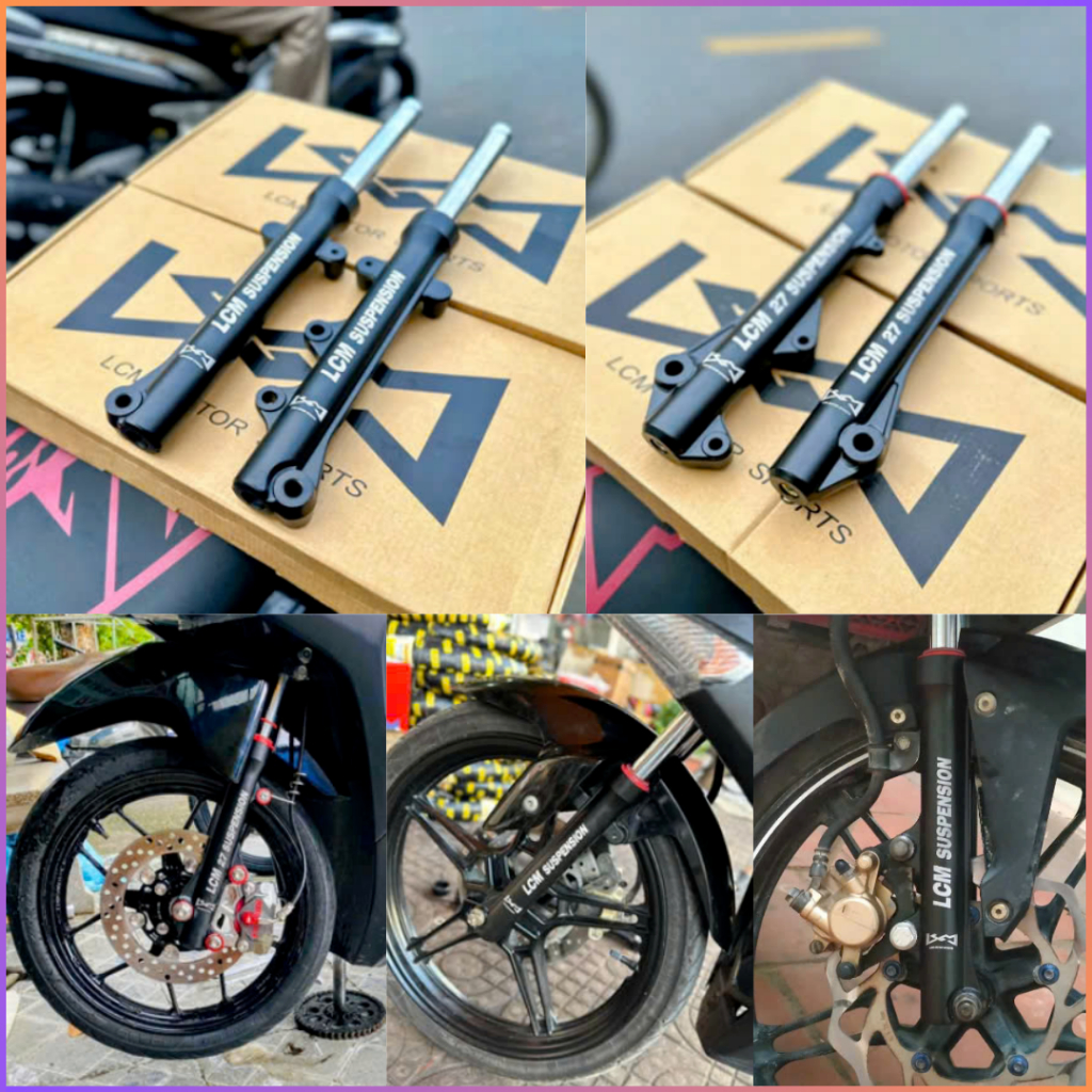 Phuộc LCM Gắn Ex150/155, Vario/Click 125/150 - Hàng Đồ chơi 1:1 dùng phụ kiện zin