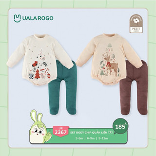 [Uala Rogo] bộ quần áo body suit dài tay kèm quần dài cho bé 5-10kg