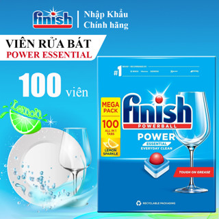 Viên Rửa Chén Bát Hương Chanh Finish Essential Rửa Cực Sạch Nhập Khẩu Châu Âu Chính Hãng 100 Viên/hộp
