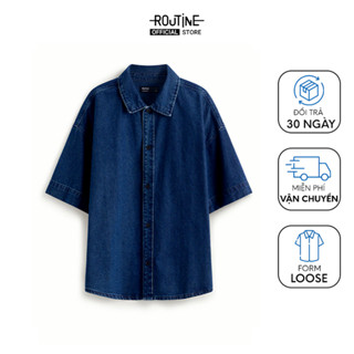 Áo Sơ Mi Jean Tay Ngắn Form Oversize - Routine 10S24DSHU001R1