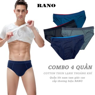  Combo 4 quần lót nam tam giác RANO brief thun lạnh cao cấp co giãn 4 chiều thấm hút mồ hôi cực tốt thoáng khí 