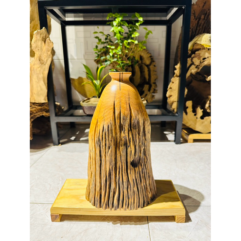 Bình gỗ lũa decor cực đẹp - ship hoả tốc TPHCM