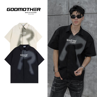 Áo Sơ Mi Phối Loang GODMOTHER Chất Kaki Sơ Mi Cộc Tay Phối Màu Cá Tính Menswear Nam Nữ