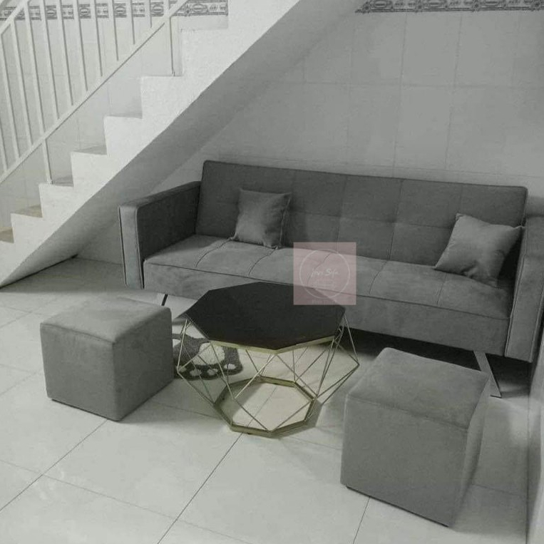 Bộ sofa giường ( sofa bed ) có tay lắp ráp dài 1m9 bền đẹp nhiều màu
