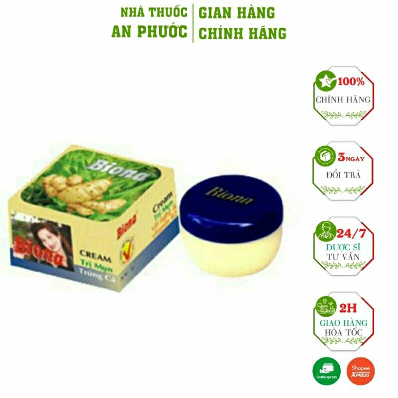 Combo 2 hop Kem Mụn  Biona ⚡ CAM KẾT CHÍNH HÃNG ⚡Sạch mụn, Tái tạo da hiệu quả 3g