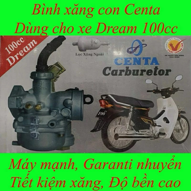 Bình Xăng Con - Dream 100cc Hiệu Centa Chính Hãng [ Trái Ga Ø 16 ] tiết kiệm xăng