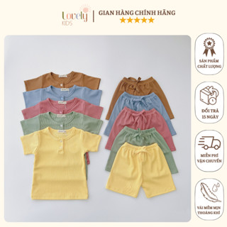  Đồ Bộ Cộc Tay  Cho Bé Trai Bé Gái Bộ Ngắn Tay Thời Trang Hè cho Bé Trai Gái Chất Thun Tăm Lạnh 7-17kg ĐÙI TĂM LẠNH 