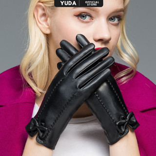  Găng tay da nữ mùa đông bao tay cảm ứng lót nỉ giữ ấm gang tay chống nước trẻ trung phụ kiện thời trang YUDA 