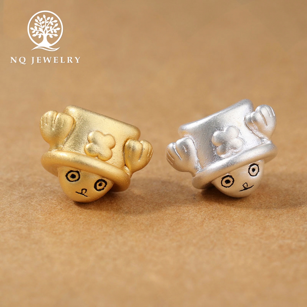 Charm S925 đầu chopper băng mũ rơm one piece xỏ ngang - NQ Jewelry