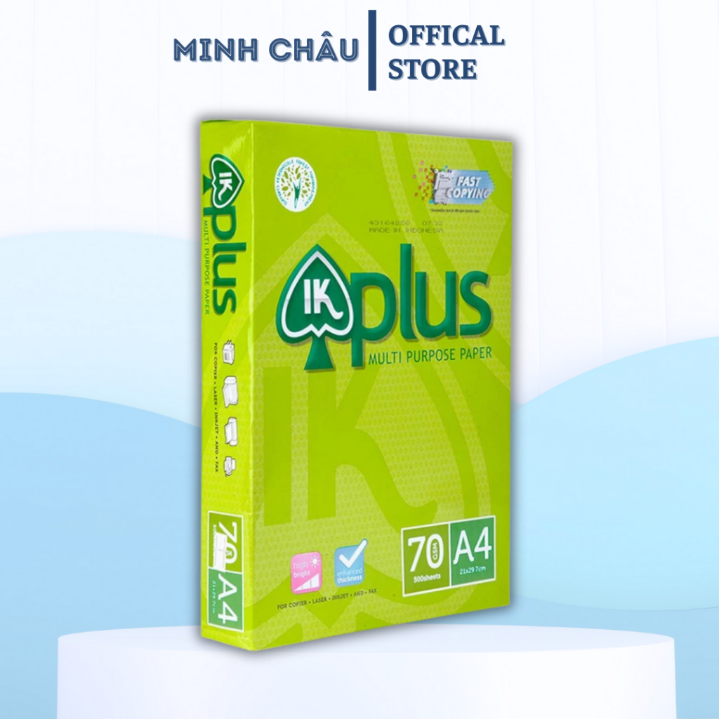 Combo Thùng 5Ram giấy in A4 IK Plus ĐL 70 [Free Ship Extra]