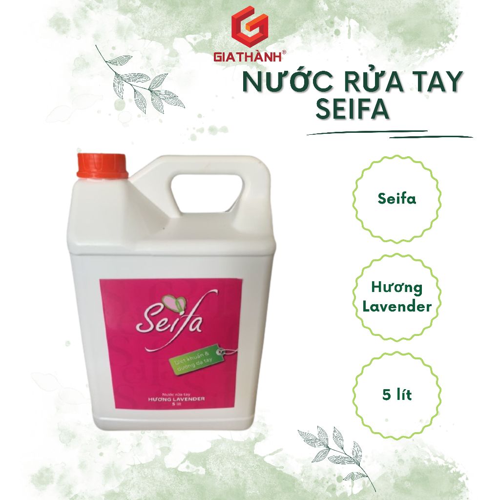 Nước rửa tay sạch khuẩn Seifa (5 lít/can)
