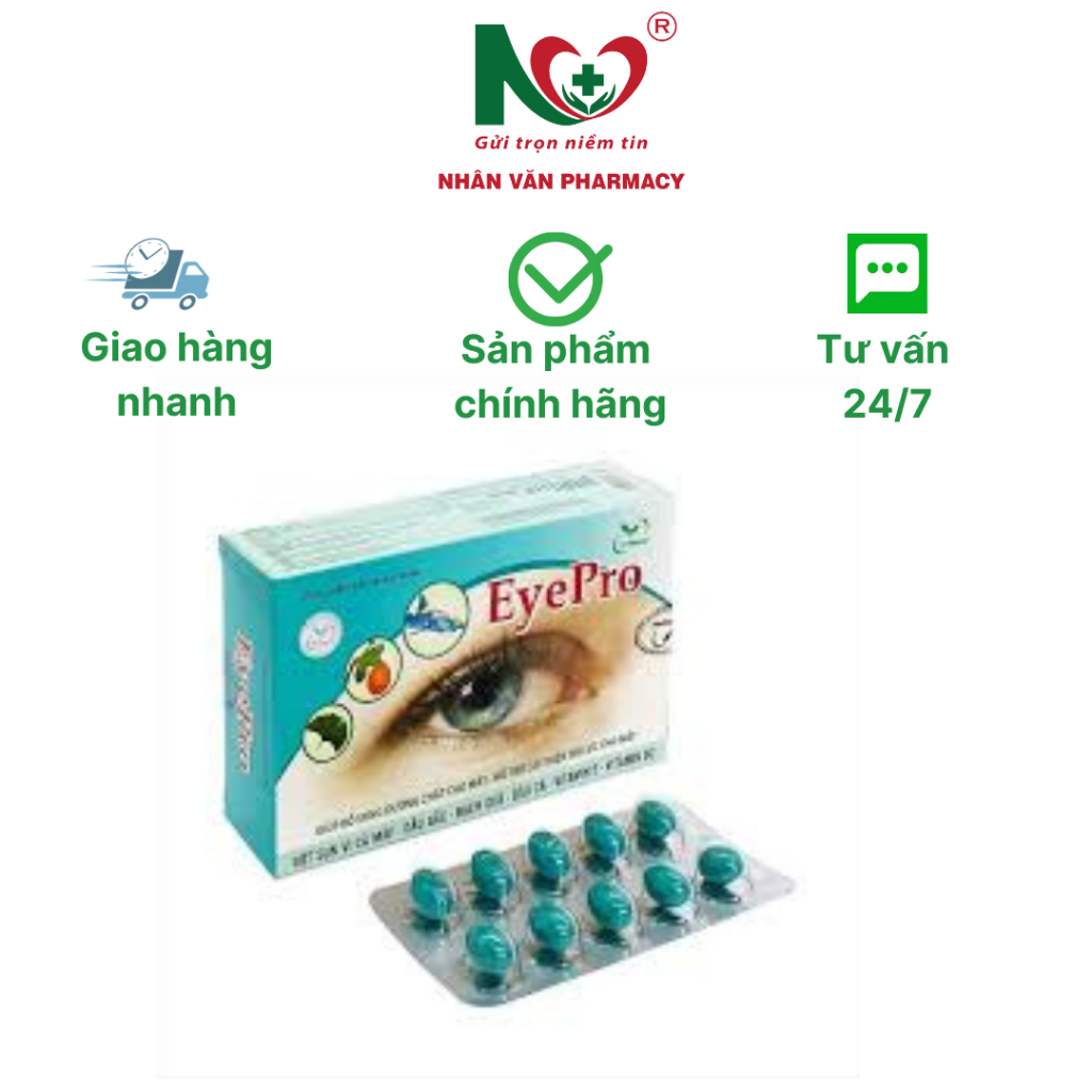 EyePro - Viên Uống Bổ Mắt Từ TC Pharma, Tăng Cường Thị Lực, Giảm Mỏi Mắt, Bảo Vệ Đôi Mắt Khỏe Mạnh