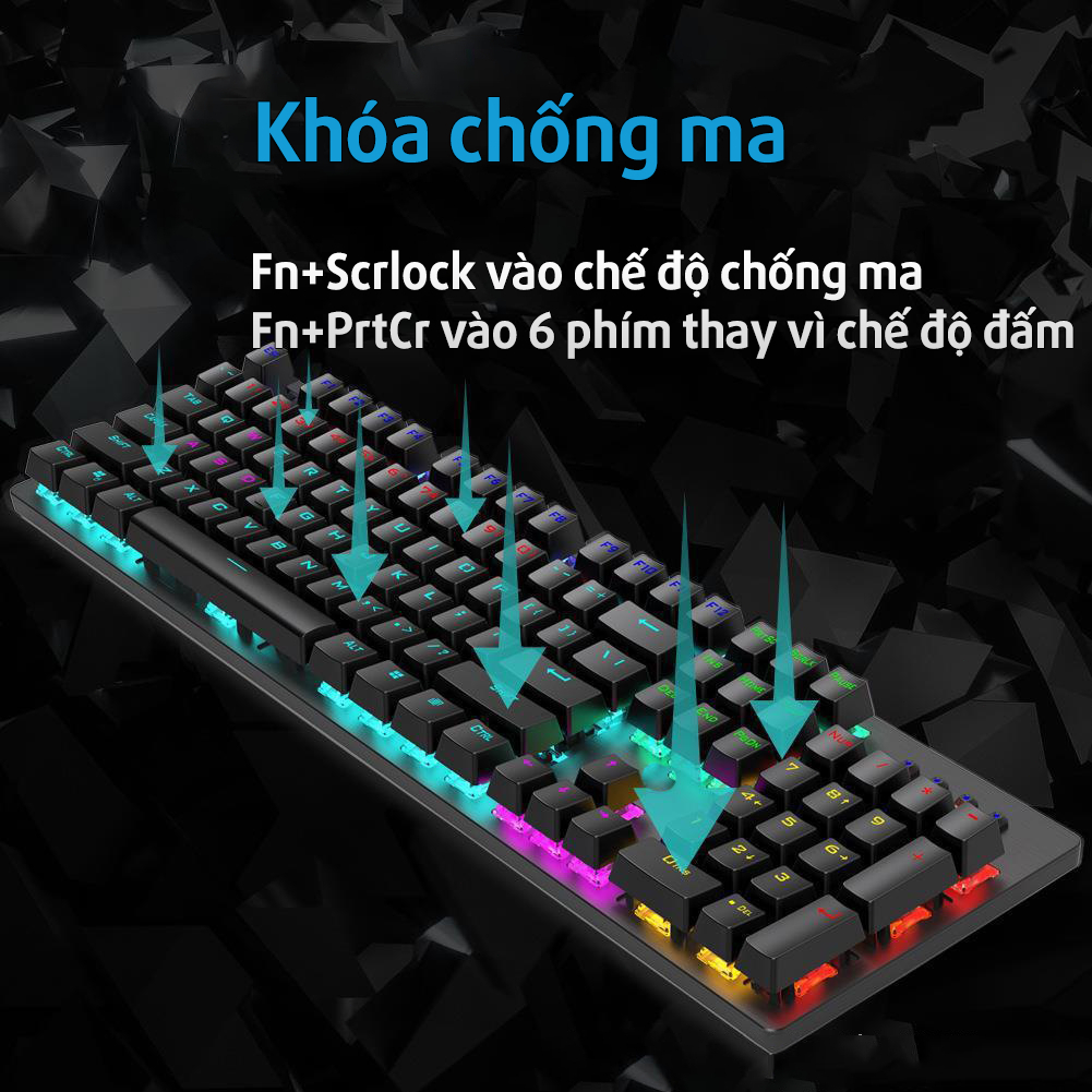Bàn phím cơ chính hãng HP GK100F kết hợp bàn phím chơi game có đèn nền 104 phím Led đẹp phù hợp cho PC và Laptop | BigBuy360 - bigbuy360.vn