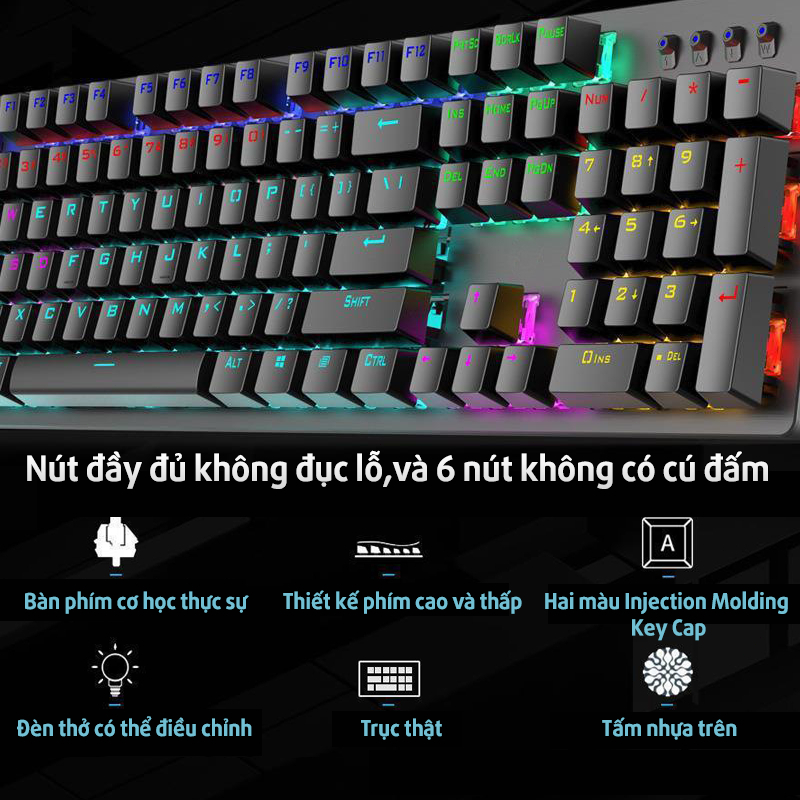 Bàn phím cơ chính hãng HP GK100F kết hợp bàn phím chơi game có đèn nền 104 phím Led đẹp phù hợp cho PC và Laptop | BigBuy360 - bigbuy360.vn