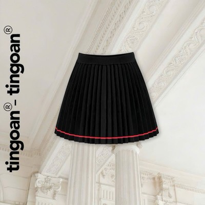 TINGOAN - Chân váy len xù freesize cạp chun đen viền đo (KHÔNG CÓ QUẦN TRONG) LILY ROSE SKIRT/BL