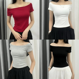 [Có Size] ÁO BẸT VAI TAY NGẮN - Áo kiểu form ôm tay ngắn mặc được nhiều kiểu có bigsize chất borip co giãn basic