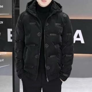   40-90kg  Áo khoác phao nam  2024 ép nhiệt hình thoi cao cấp mũ rời nhà NINETY 