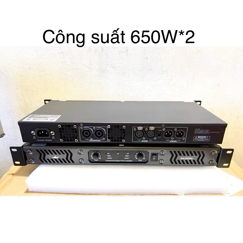 Đẩy công suất 2 kênh NA2650 ( 650w+650w ) đánh căng coil 76
