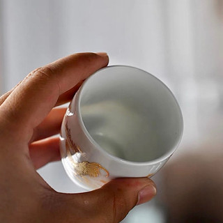 Bộ 4 chén trà gà đại cát gốm sứ Đức Hoá