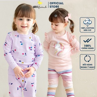 Đồ bộ tay dài quần dài cotton mịn dáng ôm mặc nhà mùa đông cho bé gái  và bé trai Unifriend Hàn Quốc U2023-42