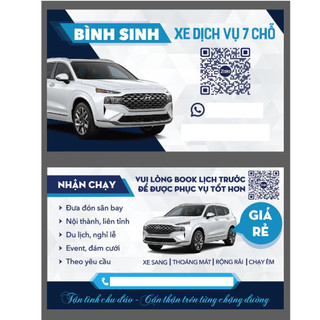 In Danh Thiếp Card Visit Xe Taxi Gia Đình Theo Yêu Cầu