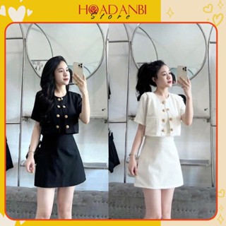  Set dạ tweed 3 món tiểu thư sang chảnh áo khoác dạ chân váy chữ A phong cách tiểu thư siêu xinh 