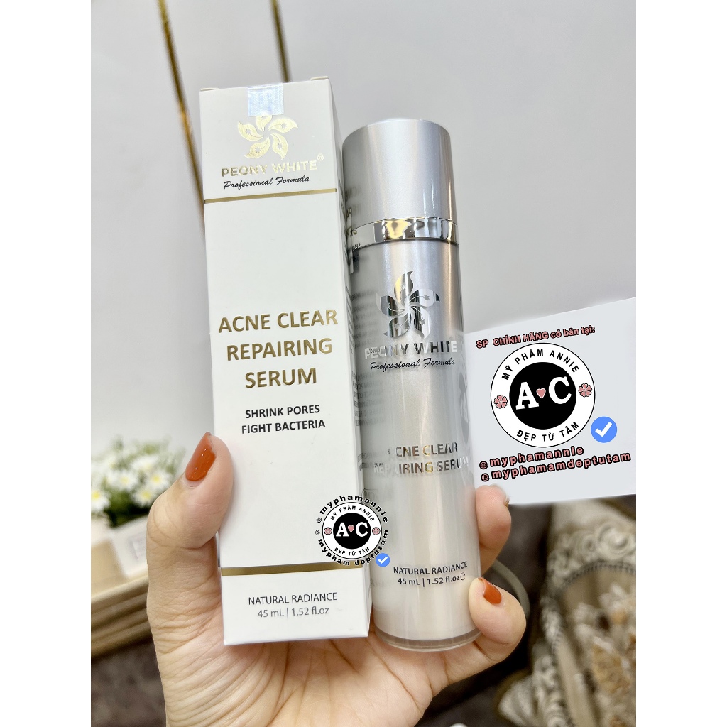 Serum mụn Peony White 45ml (chai to) Tinh chất Mụn Peony White se khít lỗ chân lông Collagen Ance Cl