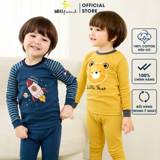 Đồ bộ quần áo dài tay dáng ôm cotton mùa thu đông cho bé trai Unifriend Hàn Quốc U2022-16. Size 3, 4, 5, 6, 7, 8 tuổi