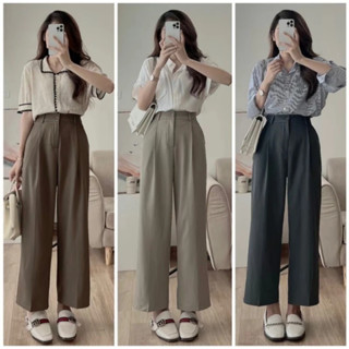  Quần Vải Nữ Dáng Suông Cho Người Nấm Lùn CHICOLA Vải Tuyết Mưa Cao Cấp Mềm Không Nhăn CO678 