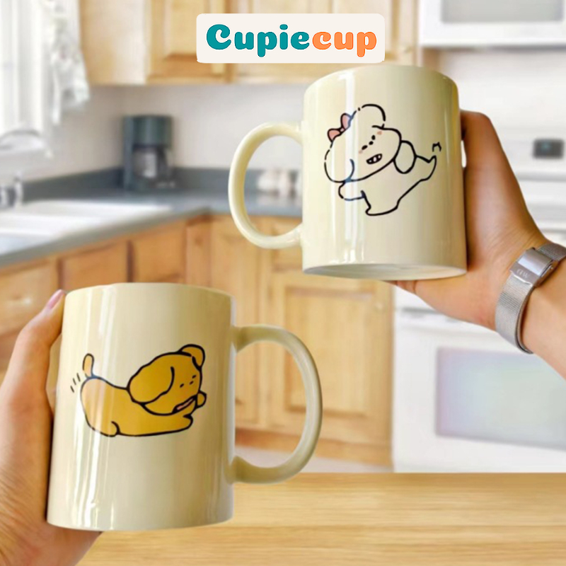 Cốc Sứ Uống Nước, Uống Sữa,Chịu Nhiệt Tốt, Decor In Hình Dễ Thương CSU015