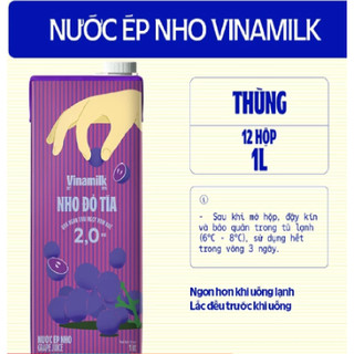 Nước nho ép vinamilk vfresh 100% - hộp 1l