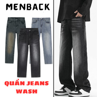 Quần jean baggy nam Xanh RETRO ống rộng xuông cạp cao Quần bò nam dáng suông xu hướng Menback