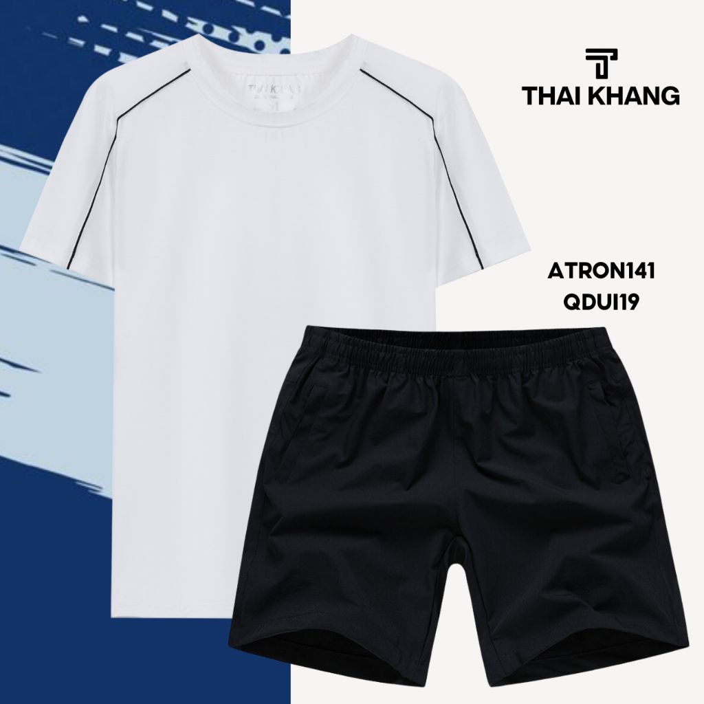 Bộ thể thao nam cổ tròn Thái Khang chất liệu vải thun lạnh thoáng mát co giãn năng động BO4