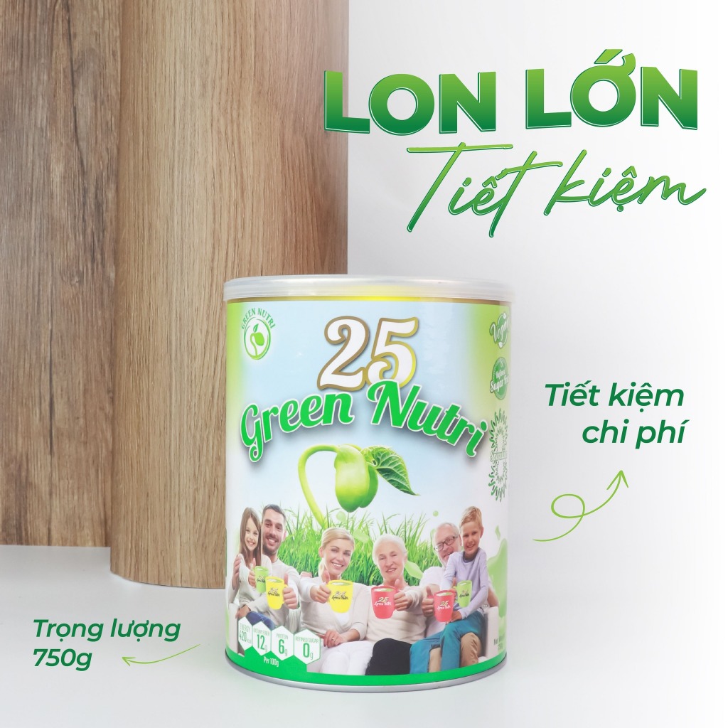 [Nhập Khẩu 100%] Sữa Hạt Ngũ Cốc 25 Green Nutri 25 Loại Hạt Đậu - Lon 750gr