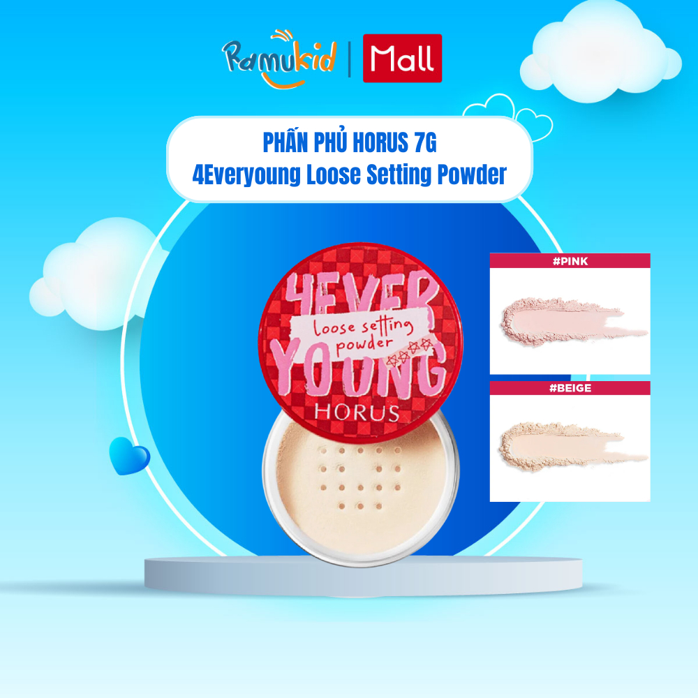 Phấn phủ Horus 7g 4Everyoung Loose Setting Powder - giúp giữ nền, kiềm dầu ráo mịn