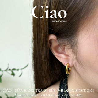 [HOẢ TỐC 1H] Khuyên tai/ Bông tai titan không gỉ thiết kế bản tròn mã 203 Ciao accessories