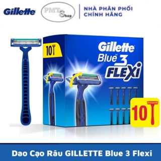 Combo Dao cạo râu 3 lưỡi Gillette Flexi Blue3 không thay lưỡi Blue III