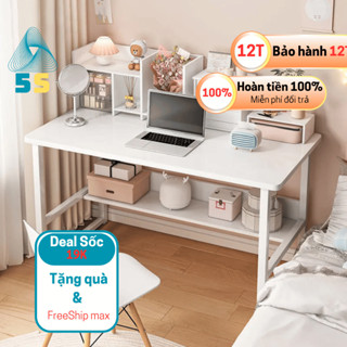 Bàn Làm Việc Có Kệ Lửng – Gỗ MDF – Chân Sắt Vuông 2.5cm – Chịu Tải 80kg – Gọn Gàng, Bền Đẹp