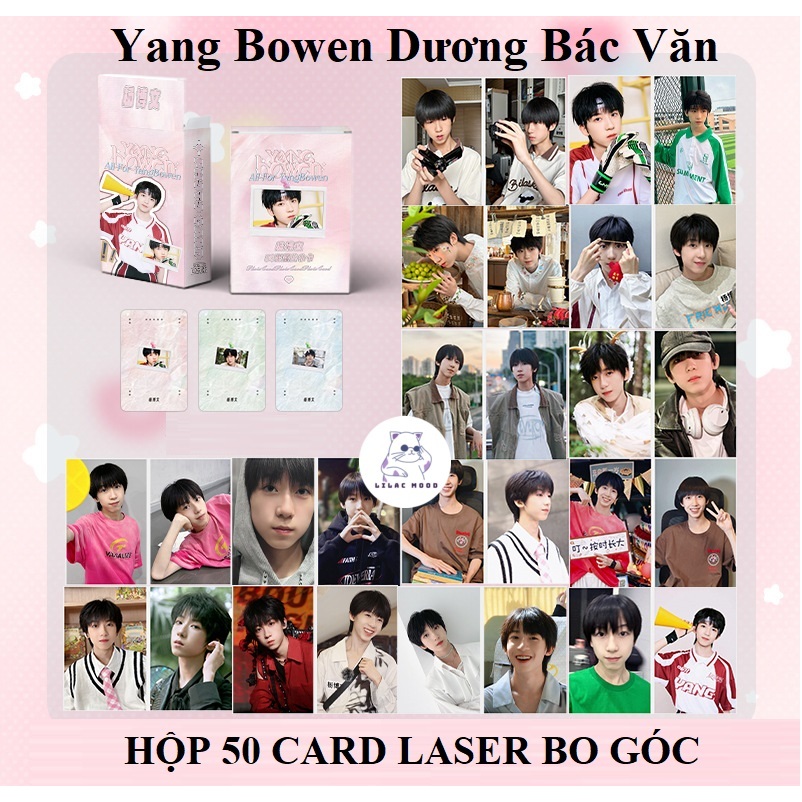 sẵn Dương Bác Văn - TF Gia tộc F4 | Hộp thẻ card laser 50 tấm F4 F3 2024 Lomo lomocard card laser bo góc TF Family F4