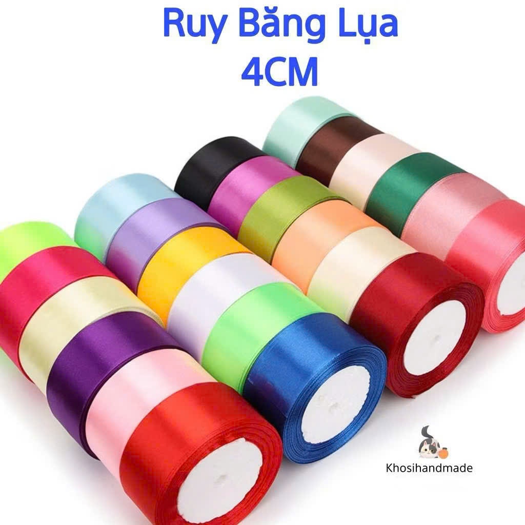 Ruy băng vải lụa 4cm cuộn dài 22m