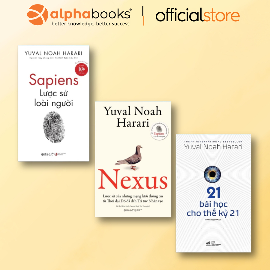 Sách - Lẻ/Combo Yuval Noah Harari: Nexus (BM) + Sapiens Lược Sử Loài Người (Bản Bỏ Túi) + 21 Bài Học